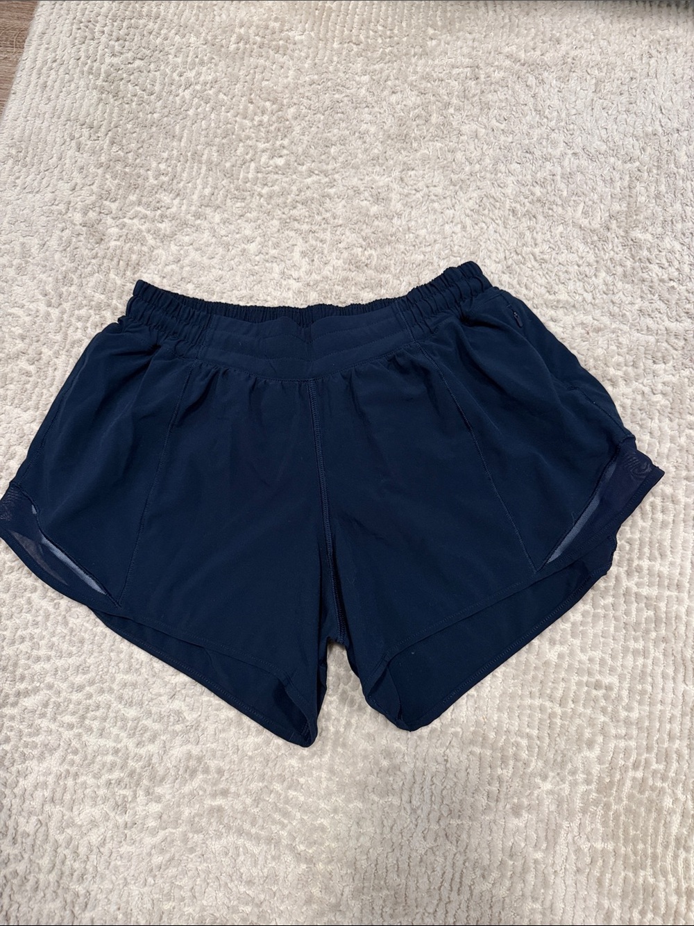 Women's lulu lemon Navy Performance Running Shorts size 8 tall